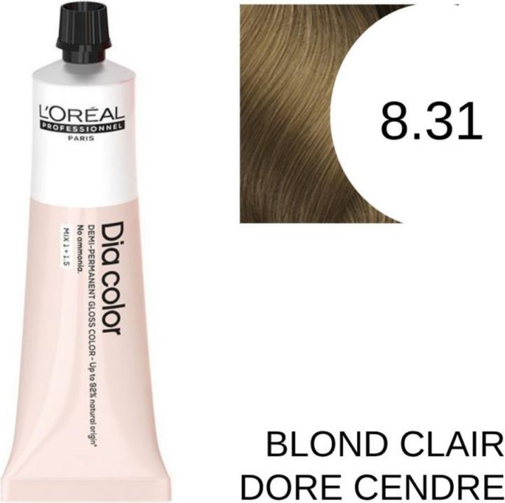 Image du produit L'Oréal Paris Loreal DIA Color 8,31 blond clair cendré or 60 ml (8,31 blond clair cendre d'or blond clair)
