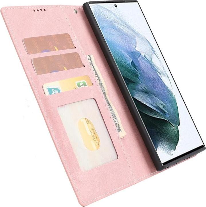 Produktbild Cover-Discount Galaxy S23 Ultra - Leder Etui Hülle rosa (Samsung Galaxy S23 Ultra)
