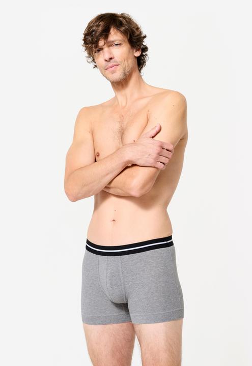Produktbild Domyos Sport-Boxershorts Herren hoher Baumwollanteil 2er-Pack - grün/grau (L, 2er Pack)
