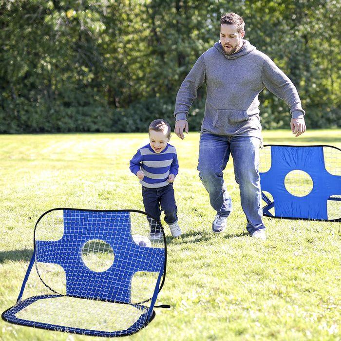 Produktbild Swisshandel24 Fussballtore, Pop Up Tor, Tragbares Fussballnetz, 2er Set Minitore, mobil mit Tragetasche, Faltbar