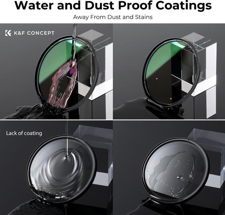 Produktbild K&F Concept Concept Magnetic Lensfilter-Kit CPL-ND-UV 55 mm (ND- / Graufilter, UV-Filter)