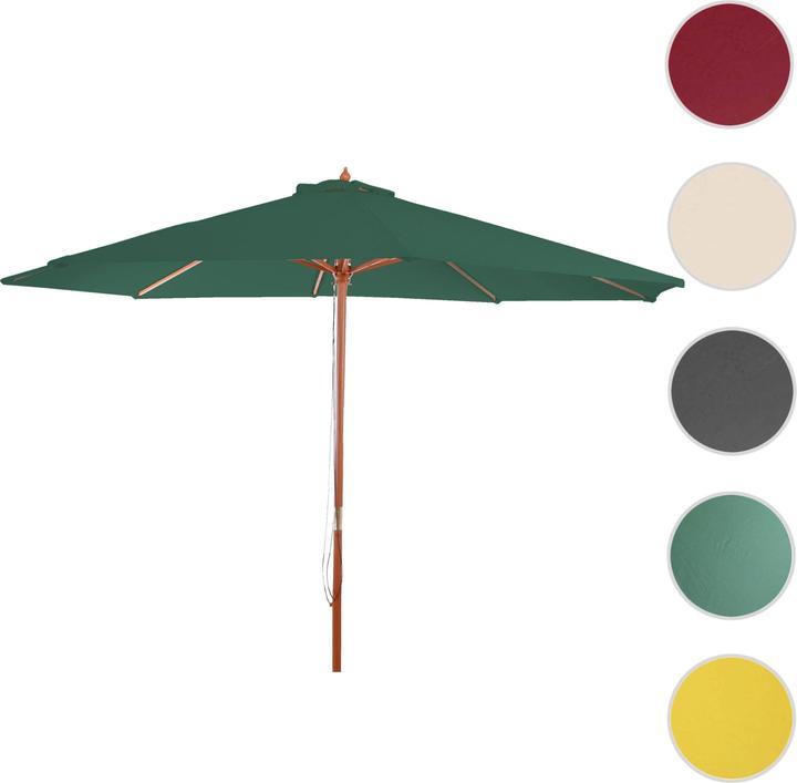 Actual product image Mendler Parasol Florida, Ø 3,5m Polyester/Wood 7kg - green (3.50 m)