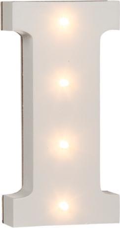 Actual product image Ootb Illuminated wooden letter I, with 4 LEDs, approx. 16 cm