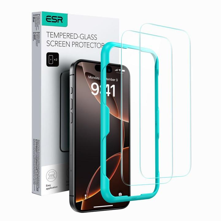 ESR Tempered Glass (2 Piece, Apple iPhone 16 Pro)