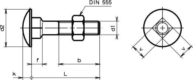 Produktbild BestaPac Flachrundschraube mit Mutter verzinkt M5x25