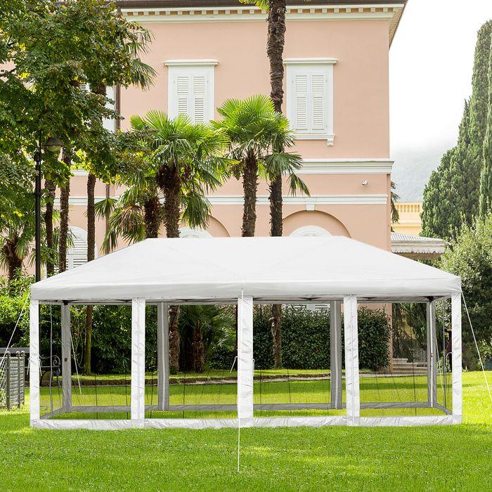 Image du produit Swisshandel24 Pavillon pliable Pop-Up-Pavillion acier+Oxford+Mesh avec sac blanc crème 5,9 x 2,95 x 2,5 m (590 cm, 295 cm)