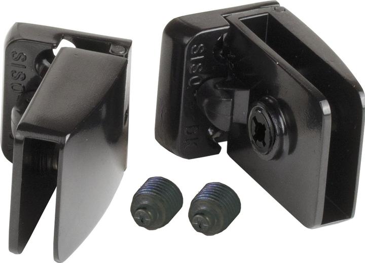Siso Glass door hinge square set, glass 4-6 mm 43x30 mm, black zinc (1 pcs.)