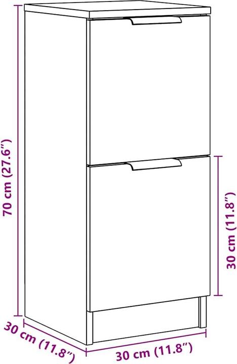 Actual product image VidaXL Sideboard Artisan-Eiche 30x30x70 cm Holzwerkstoff (30 x 30 x 70 cm)