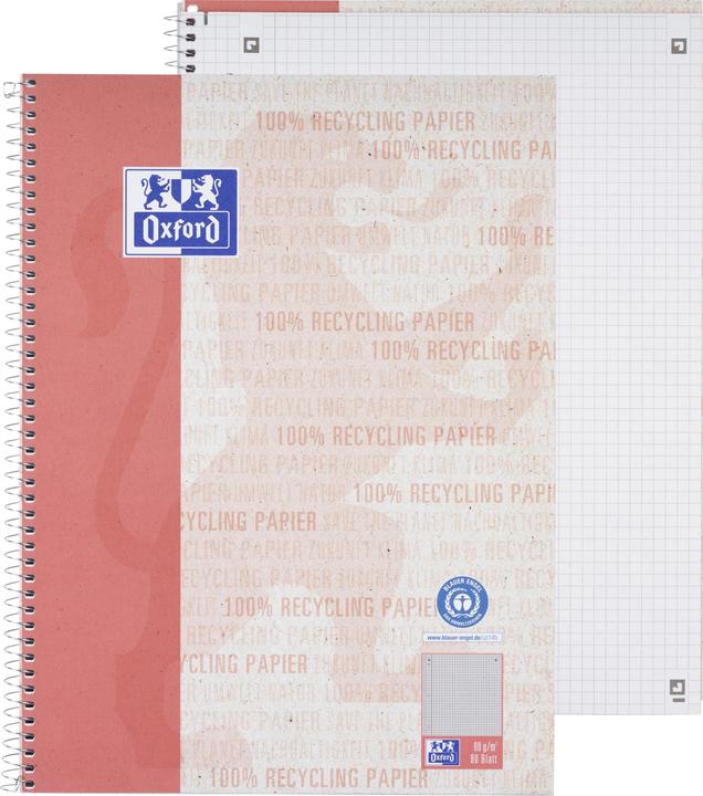 Produktbild Oxford RECYCLING - Collegeblock kariert (A4+, Kariert, Weicher Einband)