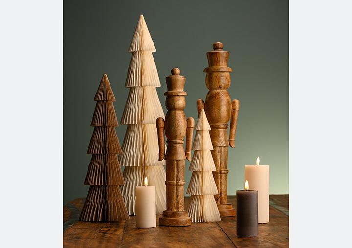 Produktbild G. Wurm Aufsteller Tannenbaum Honeycomb mit Glitter aus Papier/Pappe brown (B/H/T) 10x30x10cm