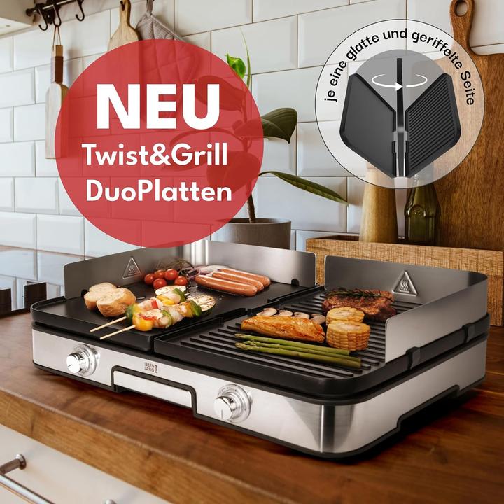 Produktbild Lebenlang Elektro Tischgrill mit Grillzange & Spritzschutz