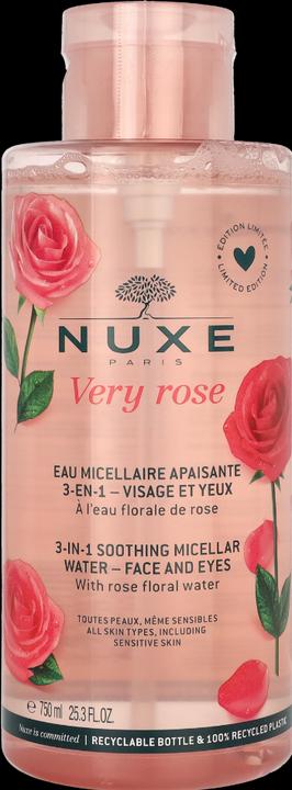 Image du produit Nuxe Very Rose - Eau Démaquillante Micellaire Apaisante 3en1 (Chiffons de nettoyage, 750 ml)