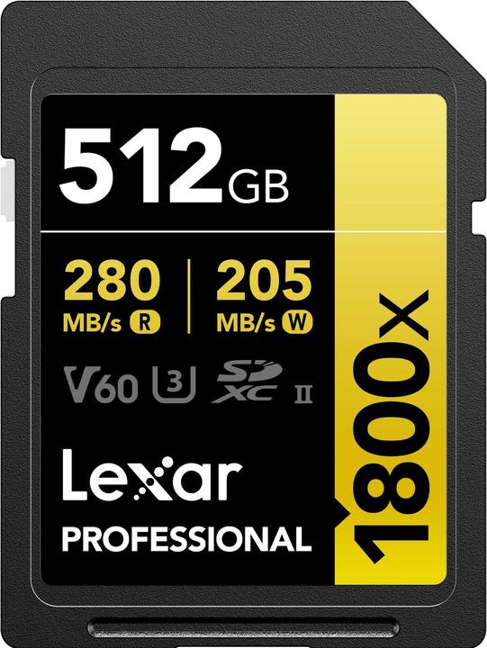 Image du produit Lexar Professional (512 Go, SDXC, U3, UHS-II)