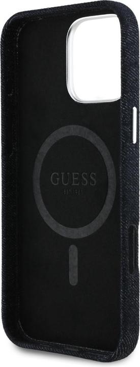 Actual product image Guess Case Denim Triangle Logo MagSafe for iPhone 16 Pro black (Apple iPhone 16 Pro)