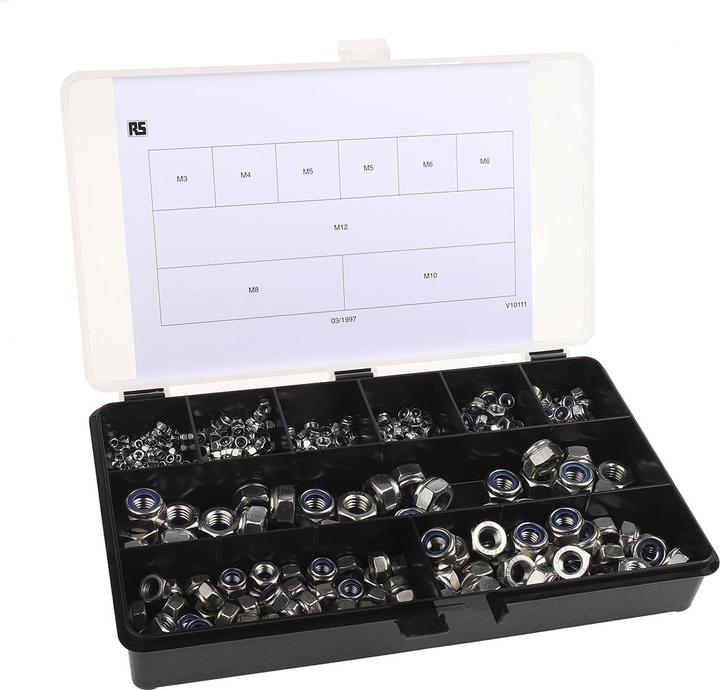 Produktbild Rs Pro Muttern Sortiment A4 M3 - M12 (M10, M12, M3, M4, M5, M6, M8)