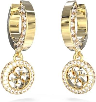 Guess Stylish gold-plated earrings with zircons 4G Crush JUBE04165JWYGT/U