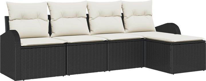 Actual product image VidaXL 5-piece garden sofa set with cushions black poly rattan