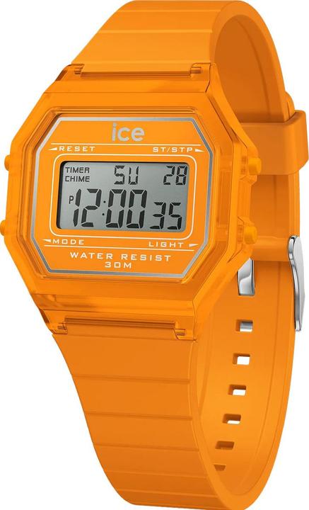 Produktbild ICE Watch Ice Digit Retro Neon Orange Clear Small (Digitaluhr, 32 mm)