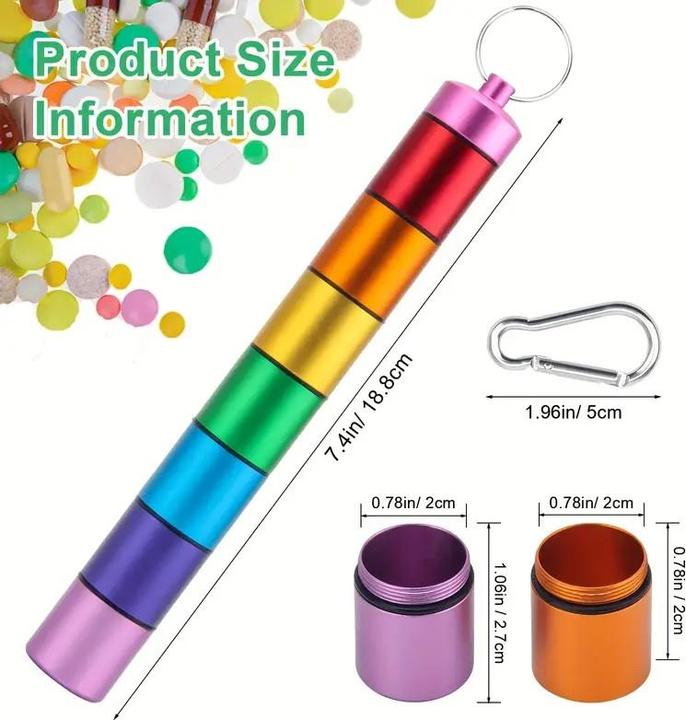 Actual product image Cbx Pill box with key ring and carabiner