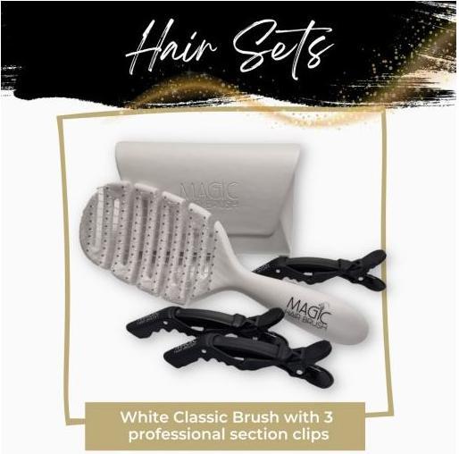 Immagine prodotto Magic Hair Brush Bianco con clip tagliate
