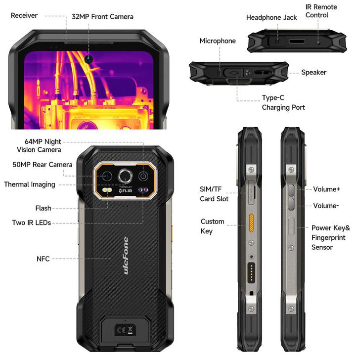 Actual product image Ulefone Armor 27T Pro (256 GB, Black, 6.78", Dual SIM, 50 Mpx, 5G)