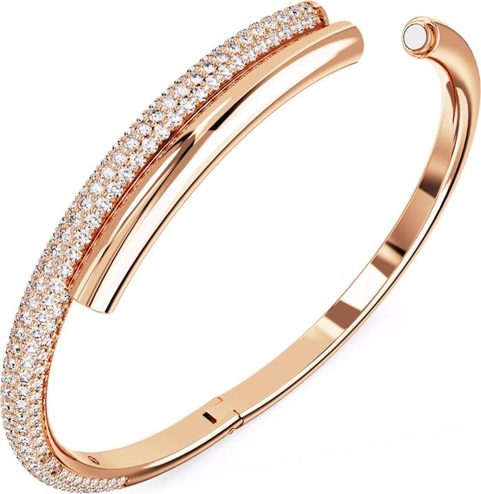 Actual product image Swarovski Dextera Bangle Magnetic Clasp White Rose Gold (18.50 cm, Swarovski Metal)