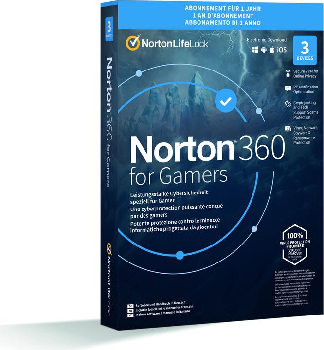 Norton 360 Gamer (3 User, 12 Monate)