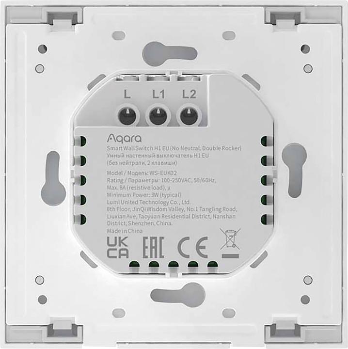 Image du produit Aqara Interrupteur Smart Wall H1 Blanc Non Neutre, Double Rocker (Zigbee)