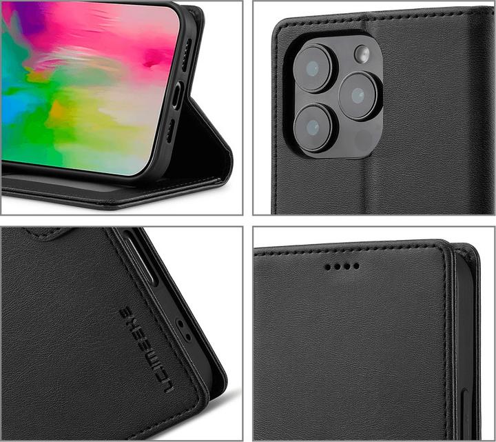 Produktbild LC.Imeeke iPhone 16 Pro Max - Leder Etui Hülle (Apple iPhone 16 Pro Max)