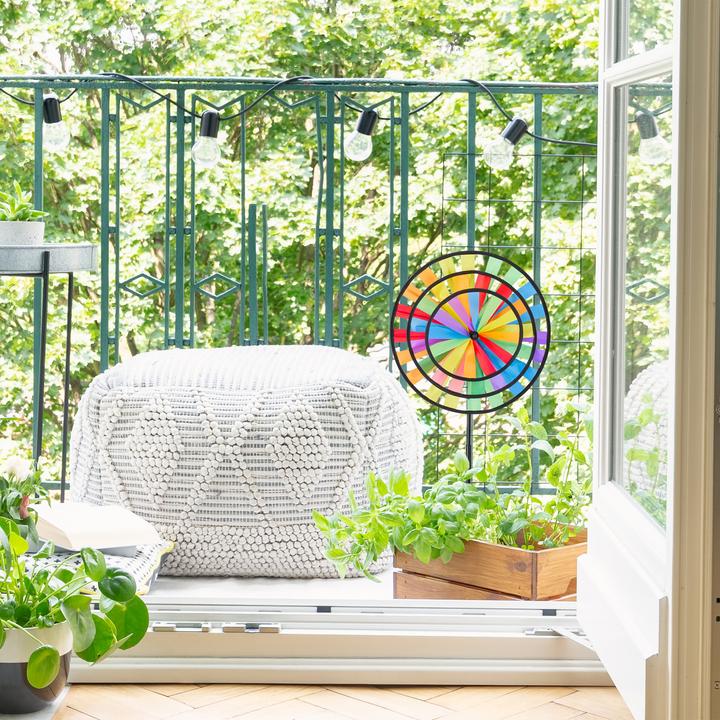 Image du produit Relaxdays Moulin à vent arc-en-ciel, pour jardin et balcon