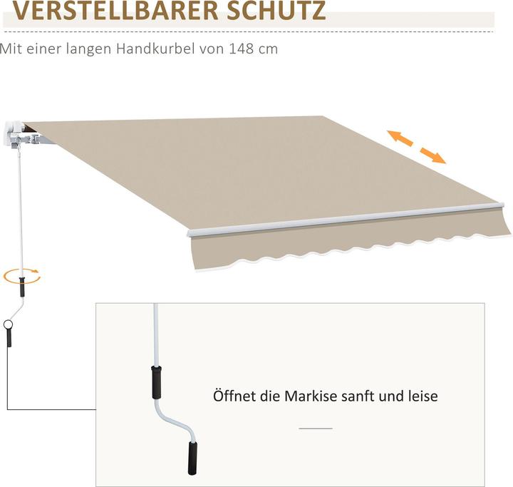 Produktbild Outsunny Gelenkmarkise mit Handkurbel (2.45 m)