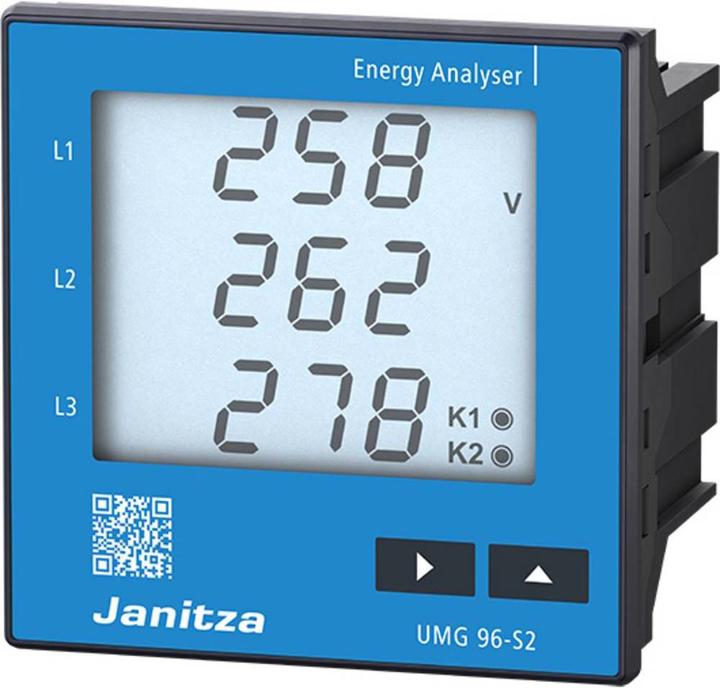 Janitza Digital panel meter Energy meter UMG 96 S2 with backlight
