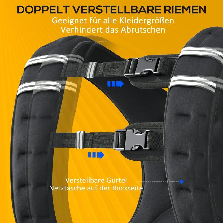 Image du produit Swisshandel24 Gilet lesté 5 kg réglable, musculation sable métallique noir 40x35cm (1 x 5 kg)