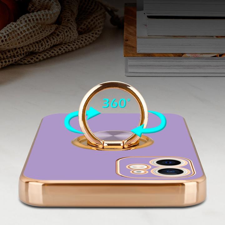 Produktbild Cadorabo Hülle für Apple iPhone 12 MINI im TPU mit Kameraschutz und Ring LM089 Style (Apple iPhone 12 mini)