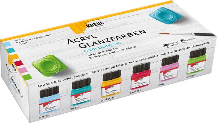 Produktbild Kreul Acryl-Glanzfarbe, Color Living-Set 6 x 20 ml (Multi, 20 ml)