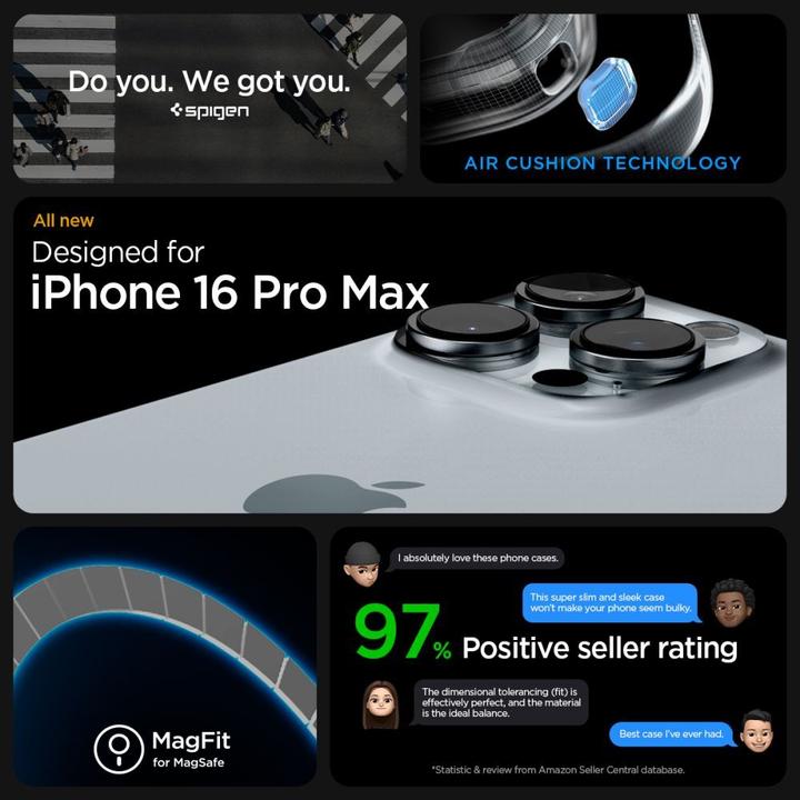 Actual product image Spigen Enzo Aramid Mag Magsafe case for iPhone 16 Pro Max 6,9" black/natural (Apple iPhone 16 Pro Max)
