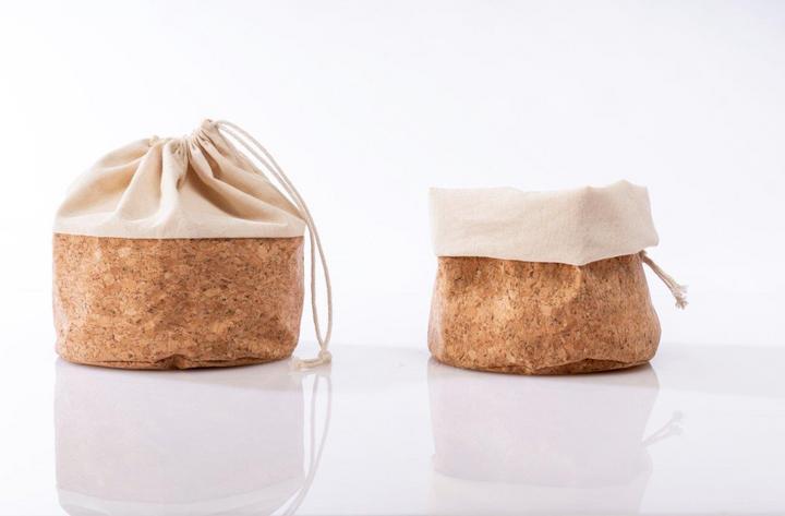 Image du produit Nuts Brotbeutel mit Kordel, Baumwolle L, cork/beige, 24 cm