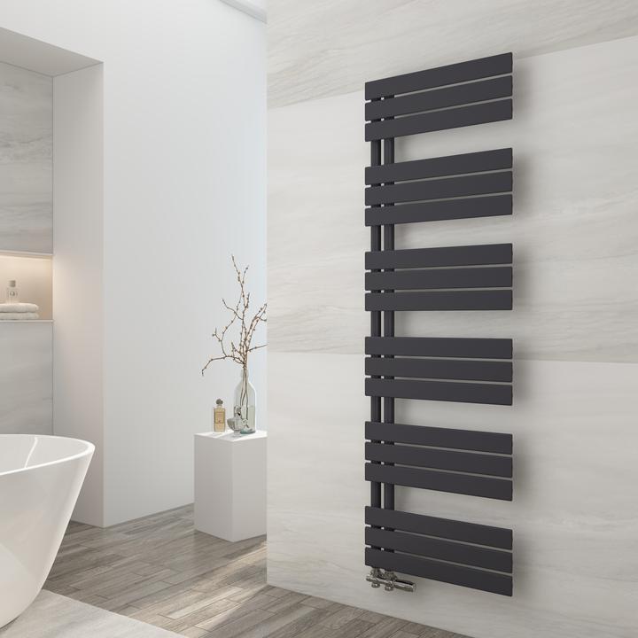 Actual product image Emke Bathroom Radiator Towel Rail Adjustable Temperature Control 160x50cm Black 794W (794 W)