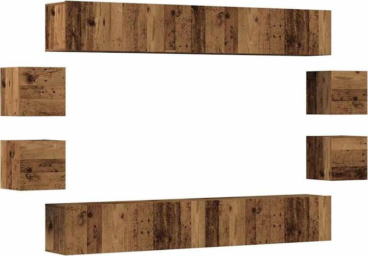 Image du produit VidaXL TV-Wandschränke 8 Stk. Altholz-Optik Holzwerkstoff HiFi-Schrank (100 x 30 x 30 cm)