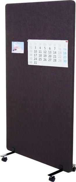 Produktbild Mendler Akustik-Trennwand, Büro-Sichtschutz Raumteiler Pinnwand, doppelwandig rollbar Stoff/Textil - 147x80c (147 x 80 x 39 cm)