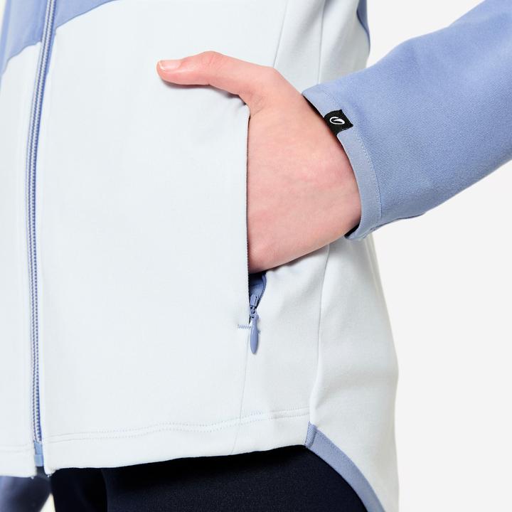 Immagine prodotto Decathlon Trainingsjacke Mädchen tailliert - hellblau/dunkelblau