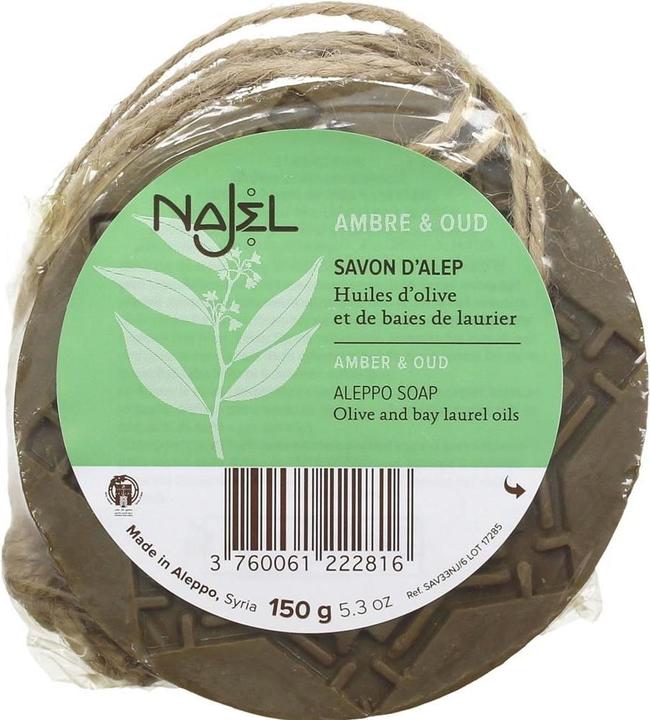 Najel Aleppo Seife mit Ambre u. Oud (Hartseife, 1 ml)