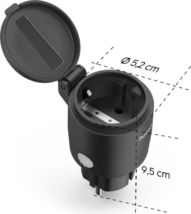 Produktbild Hama Smarte WLAN-Steckdose, f. aussen IP44, Matter, Stromverbrauchsmesser, 2.300W