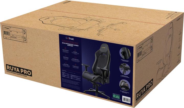 Productafbeelding Trust GXT 721 Ruya Pro, Universal-Gamingstuhl, 150 kg, 195 cm, Schwarz, Aluminium, Schwarz