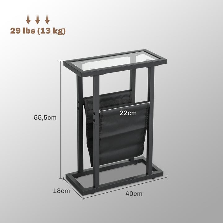 Produktbild Homcom Couchtisch Metall, Hartglas Schwarz