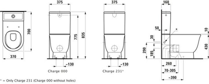 Produktbild Laufen The New Classic Stand-WC Kombination, Tiefspüler, spülrandlos, H824858