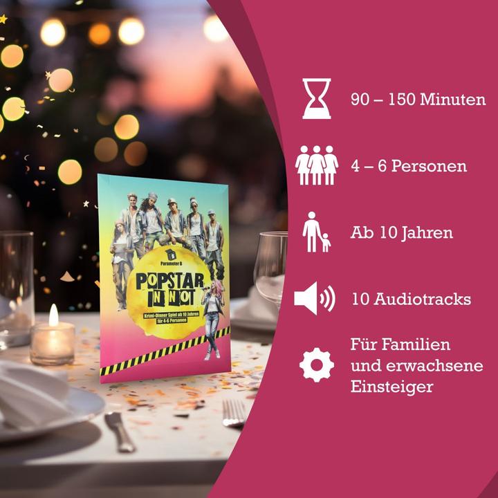 Actual product image Parameter B Popstar in distress - murder mystery dinner (German)