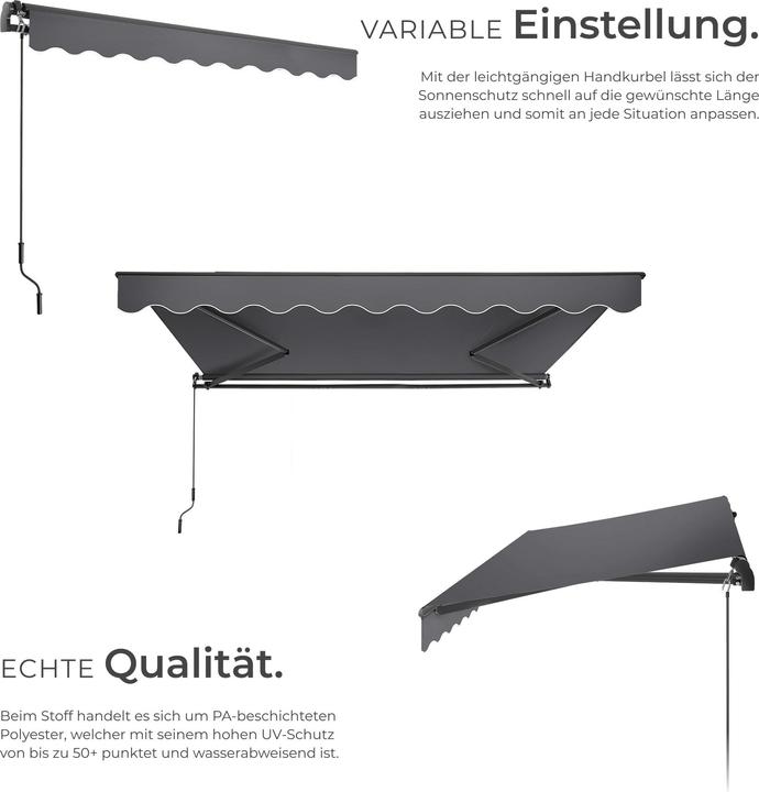 Actual product image tectake Jointed arm awning Ornella with wall bracket (3 m)