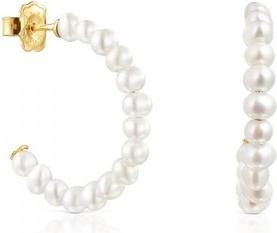 Tous Gold-Plated Hoop Earrings With Pearls