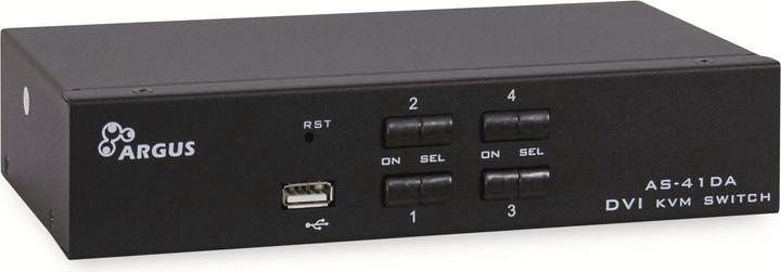 Produktbild Intertech KVM KVM-AS-41DA 4x DVI-I 8x 3pol 3,5mm Klinke 2x USB